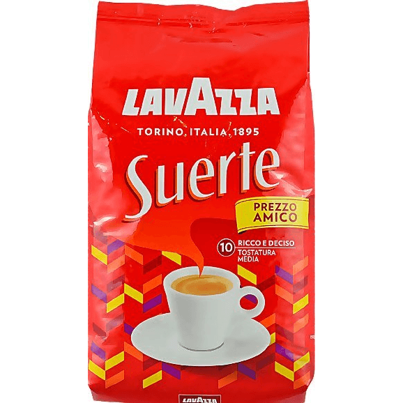 Zrnková káva Lavazza Suerte 1 kg určená pre taliansky trh