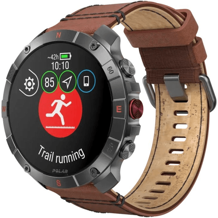 Polar Grit X2 Pro Titanium GPS Srdcová frekvencia Spánok hnedá kožená M/L