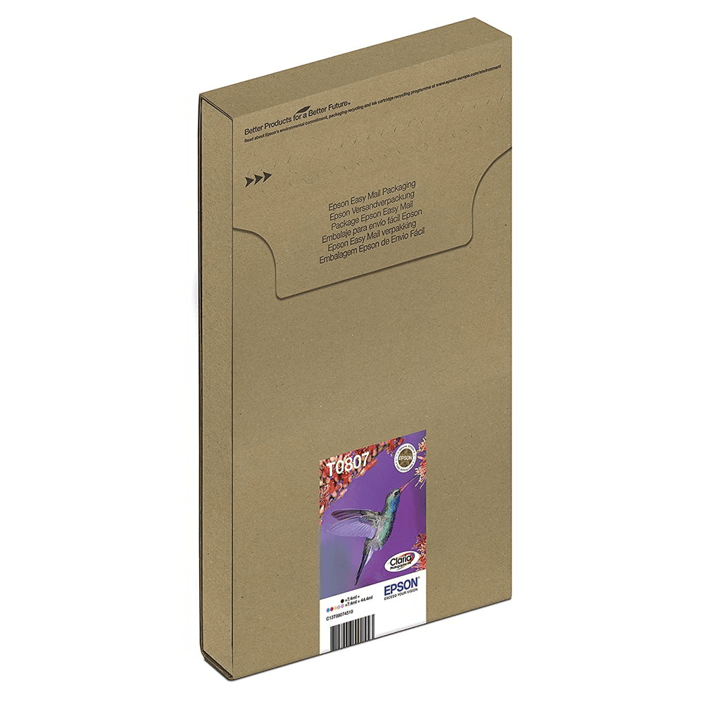 Epson Hummingbird T0807 atramentová náplň 1 kusov Originál Čierna, Azúrová, Svetlo azúrová, Svetlo purpurová, Purpurová, Žltá