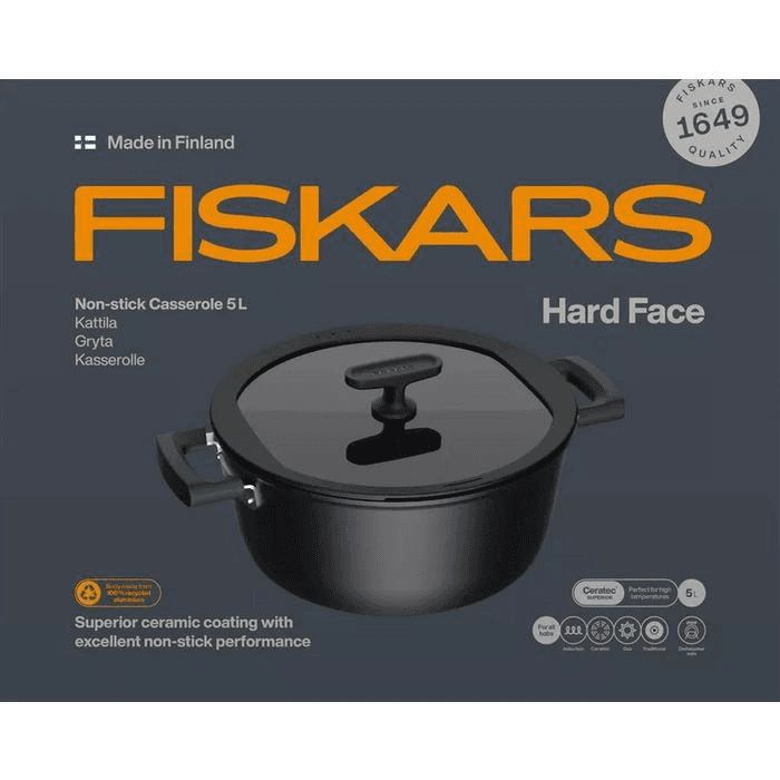 Tradičný Hrniec Fiskars HARD FACE 5 l