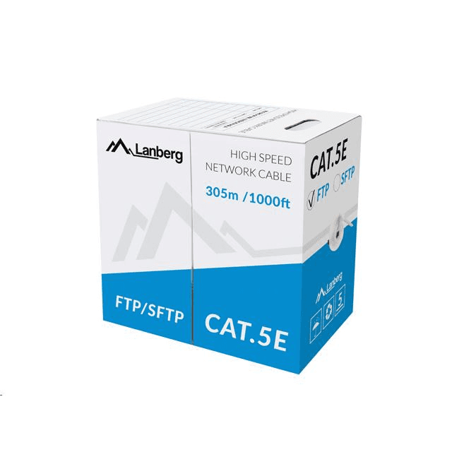 Patchcord F/UTP (FTP) 5e LANBERG 305 m sivá