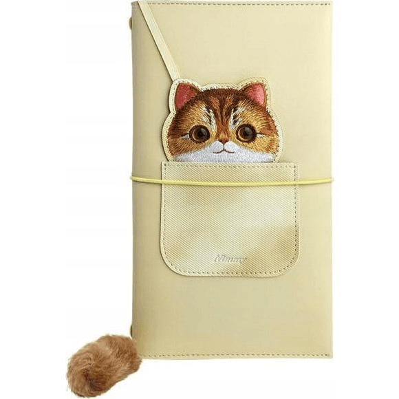 Nimmy Súprava 2v1 zápisník + pero khaki Big Eyed Pet 2.0 Cat