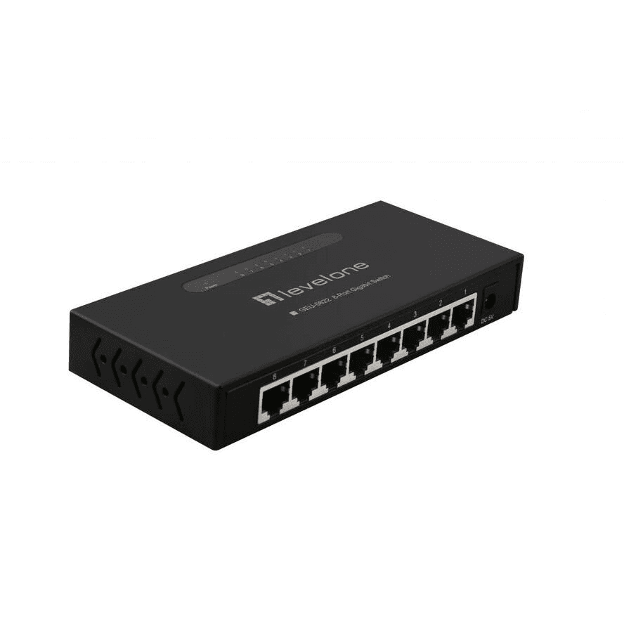 LevelOne GEU-0822 sieťový prepínač Nespravované Gigabit Ethernet (10/100/1000) Čierna