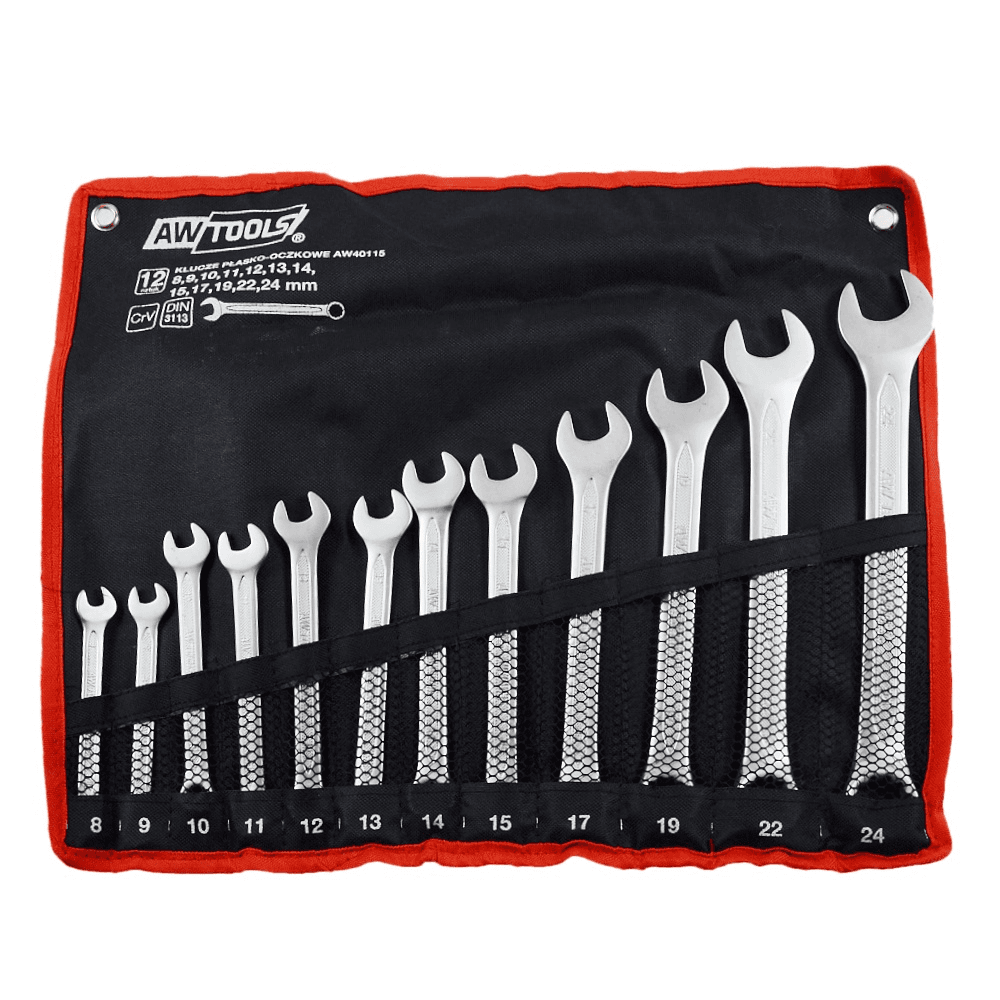 AWTOOLS OČKOPLOCHÉ KĽÚČE KOMPLET 12elem. 8,9,10,11,12,13,14,15,17,19,2