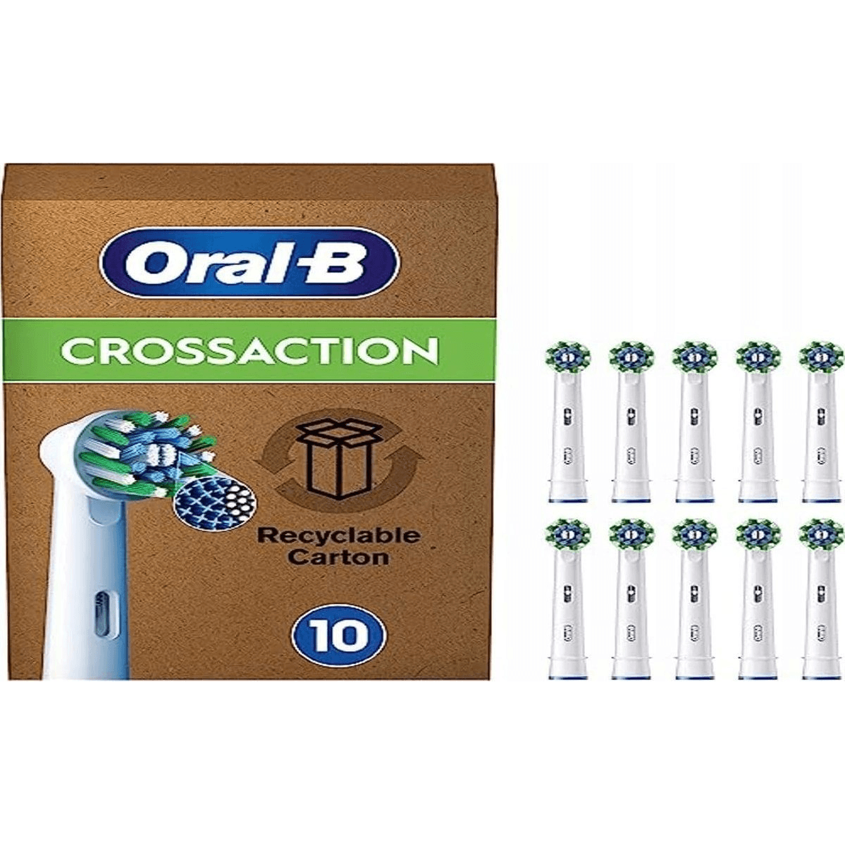 Oral-B Cross Action náhradné hlavice 10 kusov originálne biele