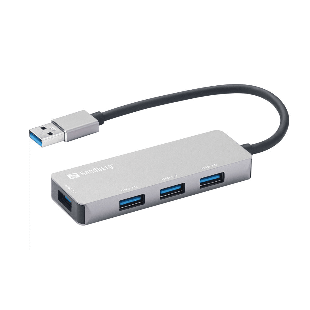Sandberg 333-67 hub USB 3.2 Gen 1 (3.1 Gen 1) Type-A 5000 Mbit/s Šedá