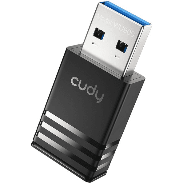 Cudy AX900 Dual-Band Wi-Fi 6 USB Adapter, WU900 1.0 WLAN 600 Mbit/s