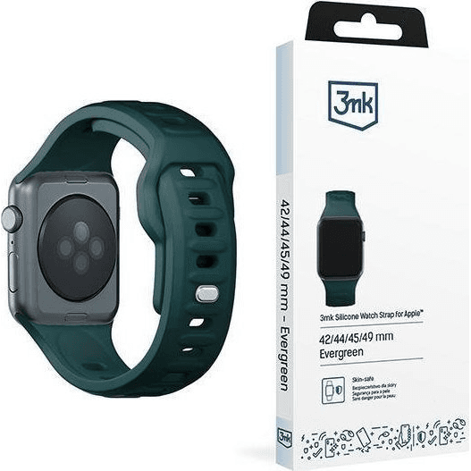 Silikónový remienok 3MK pre Apple Watch 42/44/45/49mm, zelený