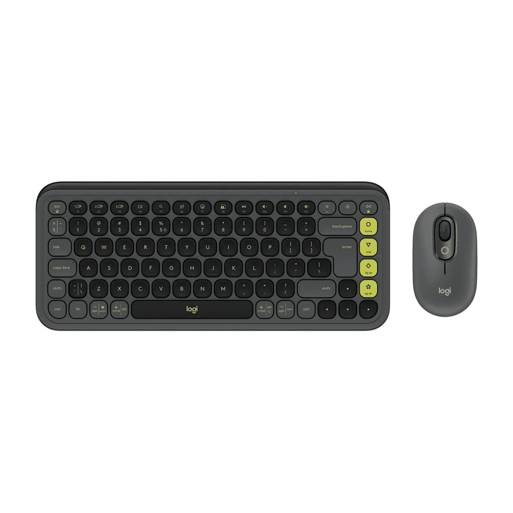 Logitech POP Icon Combo klávesnica Obsahuje myš Univerzálne Bluetooth QWERTY US International Žula, Zelená