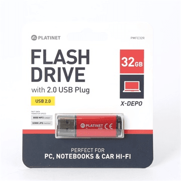 Platinet PMFE32R USB kľúč 32 GB USB Typ-A 2.0 Červená