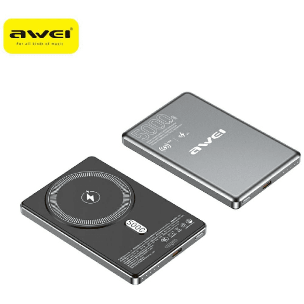 Powerbank Awei PA-30 5000mAh s indukčným nabíjaním MagSafe – sivý