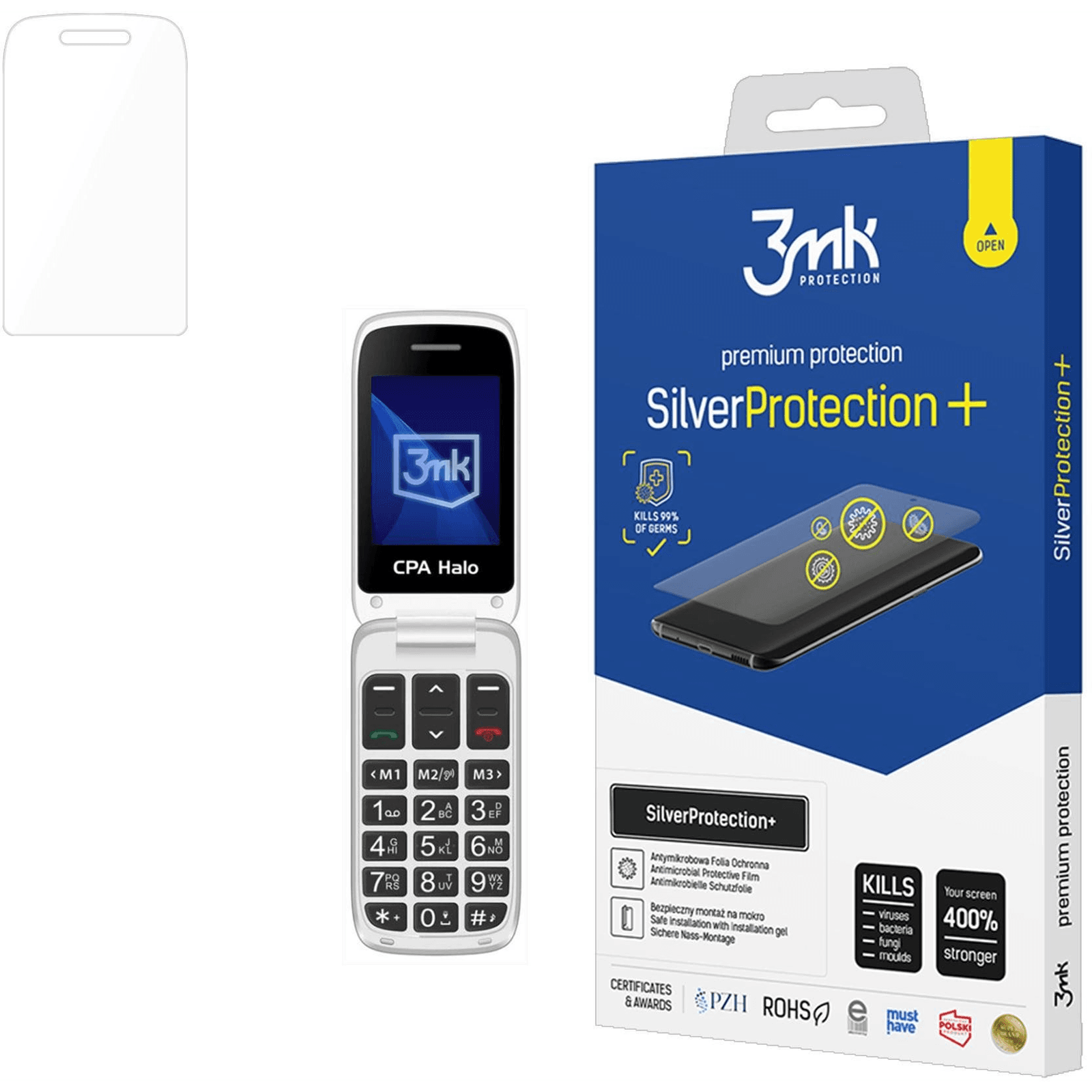 Antimikrobiálna hydrogélová fólia na displej CPA Halo 25 - 3mk Silver+