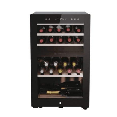 Haier Wine Bank 50 Serie 7 HWS42GDAU1 Kompresorové vinotéky Voľne stojaci Čierna 42 fľaša/fľaše