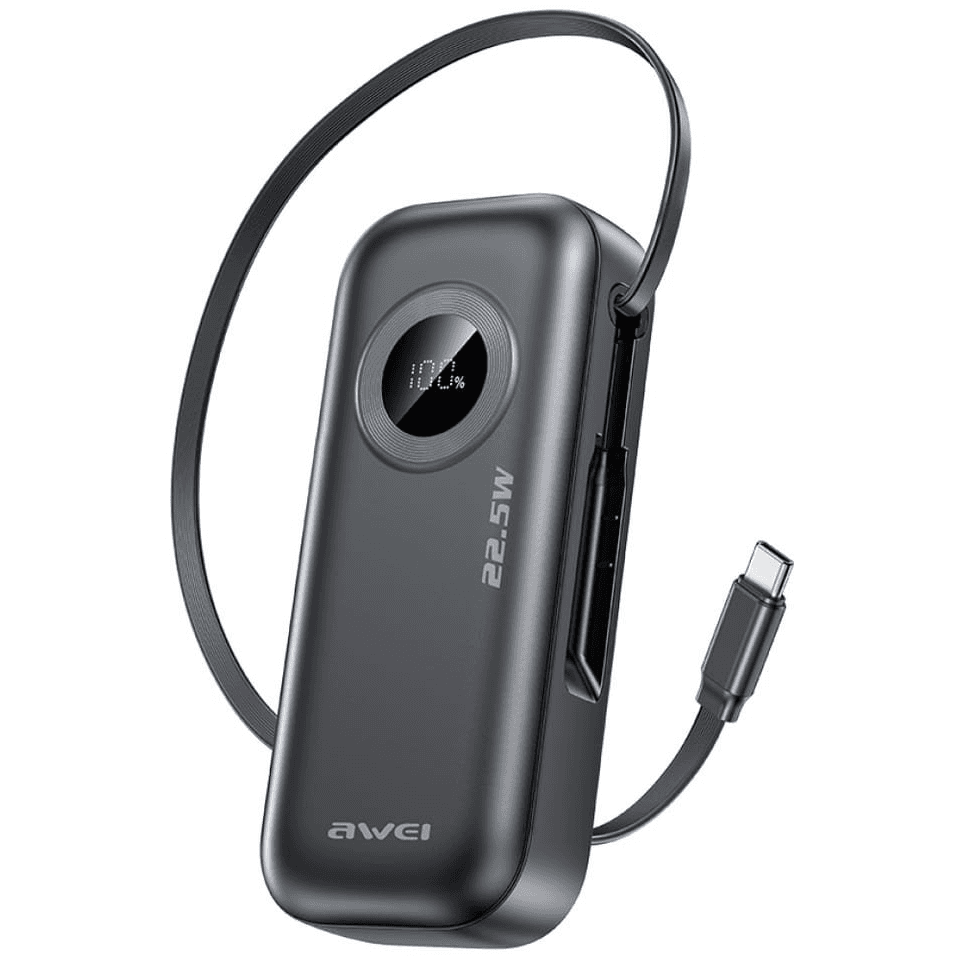 Powerbank AWEI PowerBank PA-9 10000mAh 22.5W s USB-C káblom 55cm