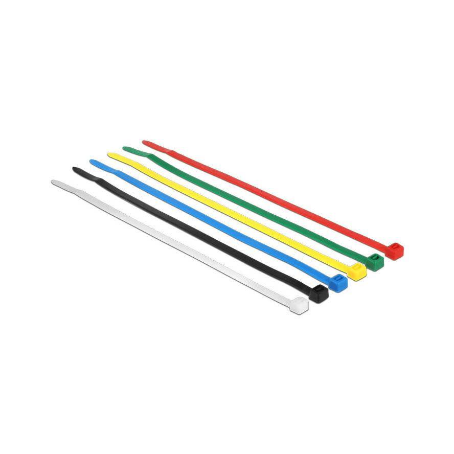 Farebné sťahovacie pásky 200 x 3,6 mm 100 kusov Delock 18626