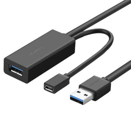 Ugreen 20827 USB kábel 10 m USB 3.2 Gen 1 (3.1 Gen 1) USB A USB A/Micro-USB B Čierna