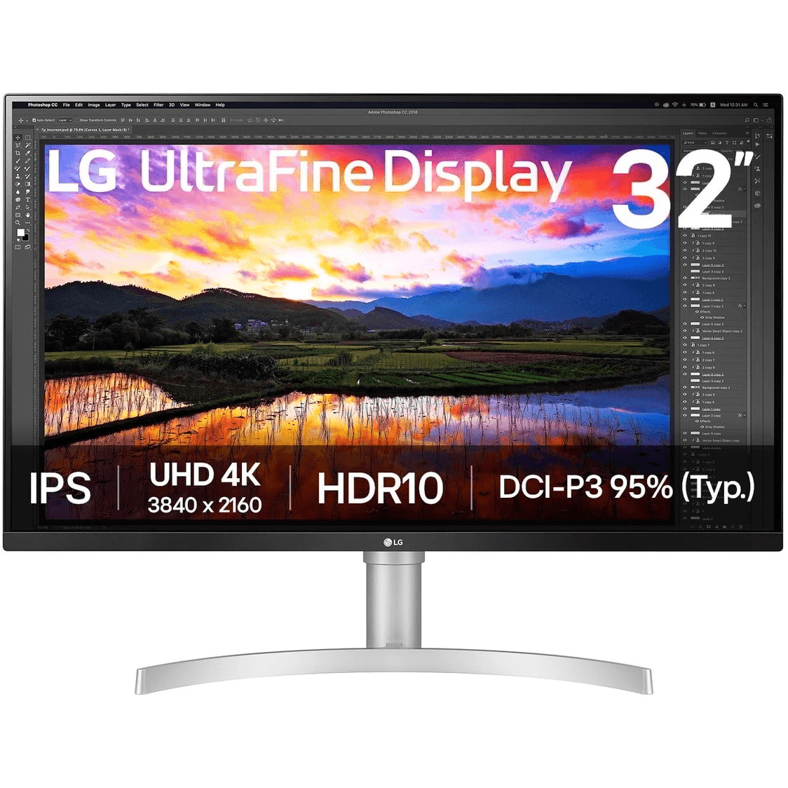 LG 32UN650K-W LCD monitor 81,3 cm (32") 3840 x 2160 px 4K Ultra HD LED Biela