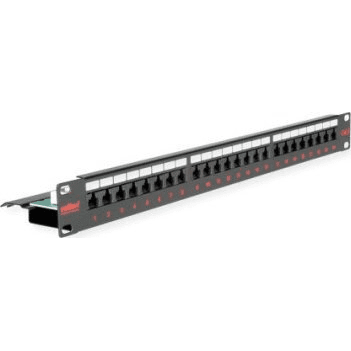 Patch Panel kat.6 19" RACK 24 porty, UTP, čierny
