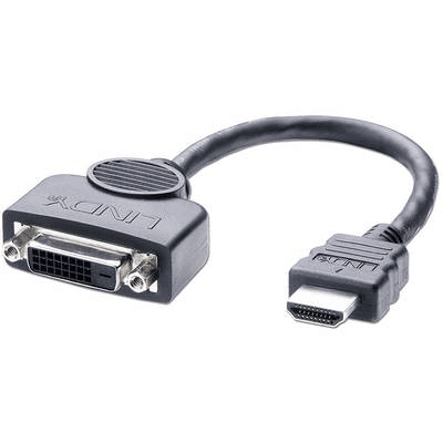 Lindy 41227 adaptér na video kábel 0,2 m DVI-D HDMI Čierna