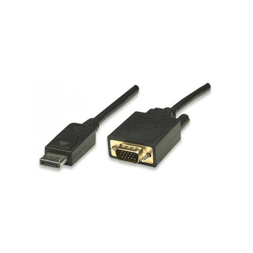 Techly 1.8m VGA/DisplayPort 1,8 m VGA (D-Sub) Čierna
