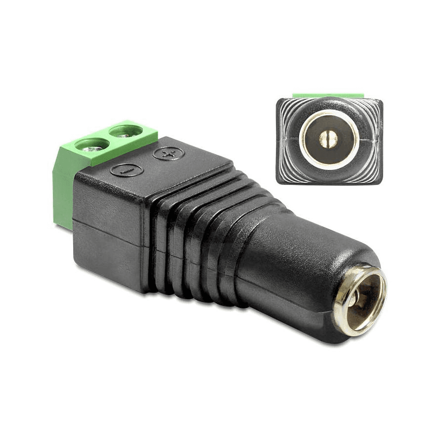 Prechod napájania DC 2,5/5,5mm gn - Terminál 2 pin