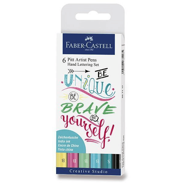 Sada Pitt Artist Pen HAND LETTERING PASTEL 6 ks Faber-Castell