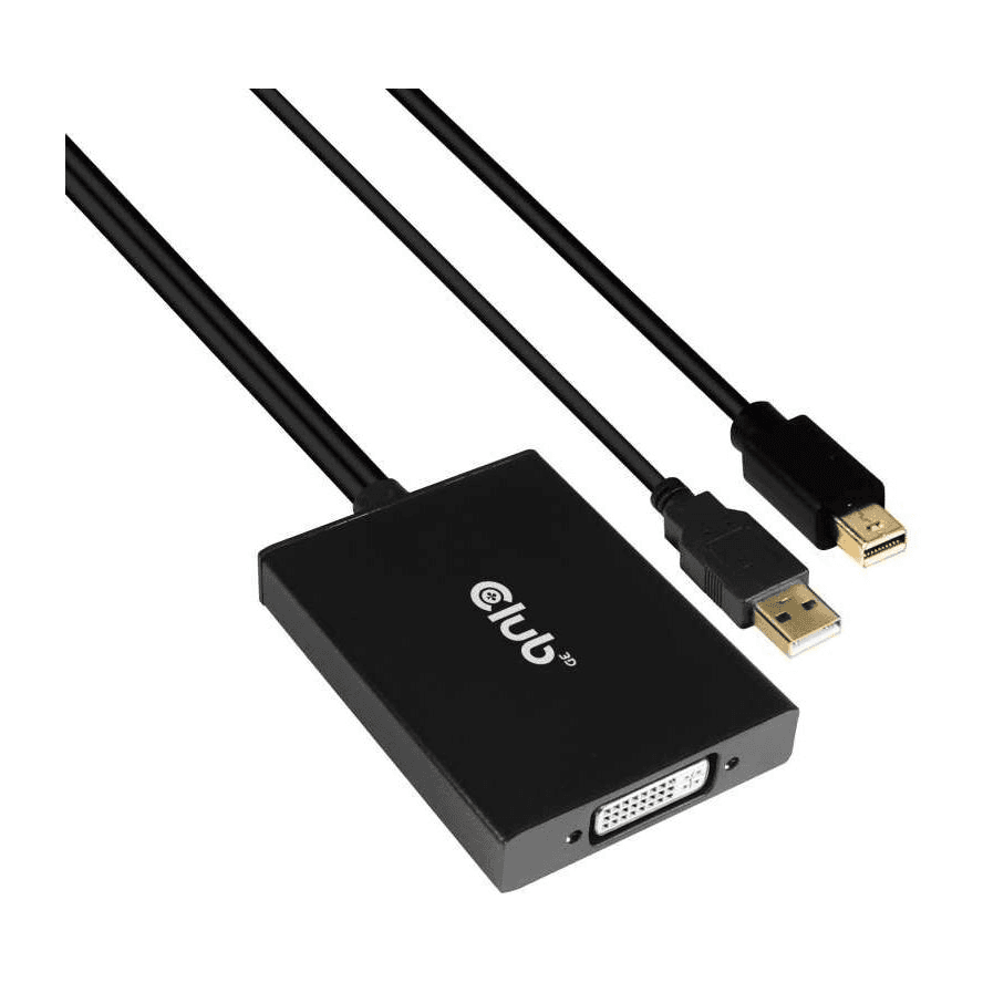 CLUB3D cac-1130 0,6 m MiniDP/USB-A DVI-D Čierna