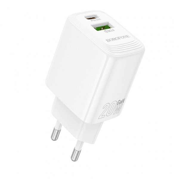 Nabíjačka Borofone BN27 20W USB-C/USB-A biela