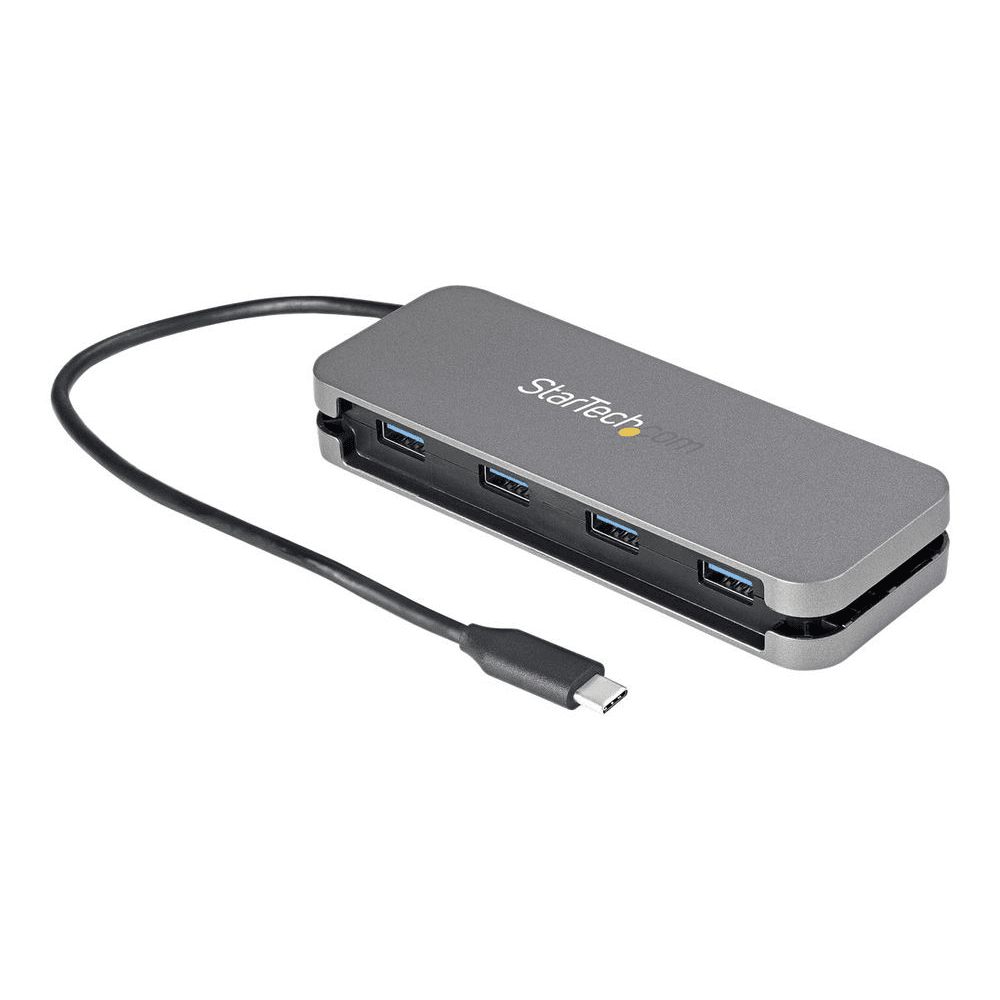 StarTech.com HB30CM4AB hub USB 3.2 Gen 1 (3.1 Gen 1) Type-C 5000 Mbit/s Čierna, Šedá