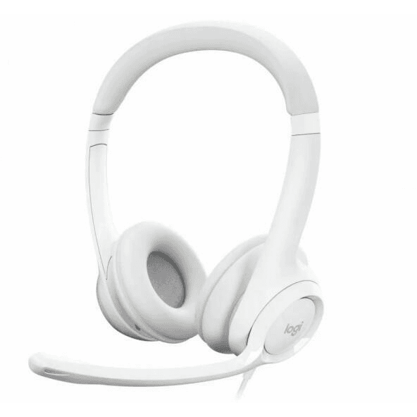 Logitech H390 Slúchadlá s mikrofónom Kábel Pres hlavu Kancelária / call centrum USB Typ-A Biela