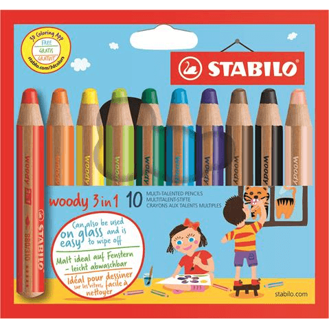 STABILO woody 3 in 1 Viacfarebný 10 kusov