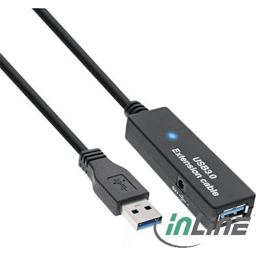 InLine 35657 USB kábel USB 3.2 Gen 1 (3.1 Gen 1) 20 m USB A Čierna