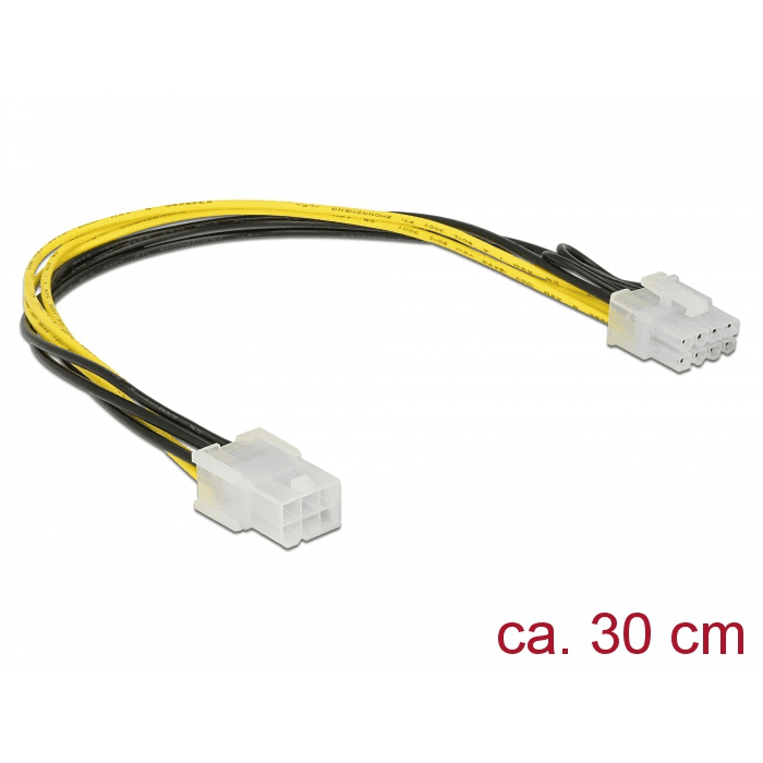 PCI Express napájací kábel 6-pin samica - 8-pin samec 30cm Delock 85535