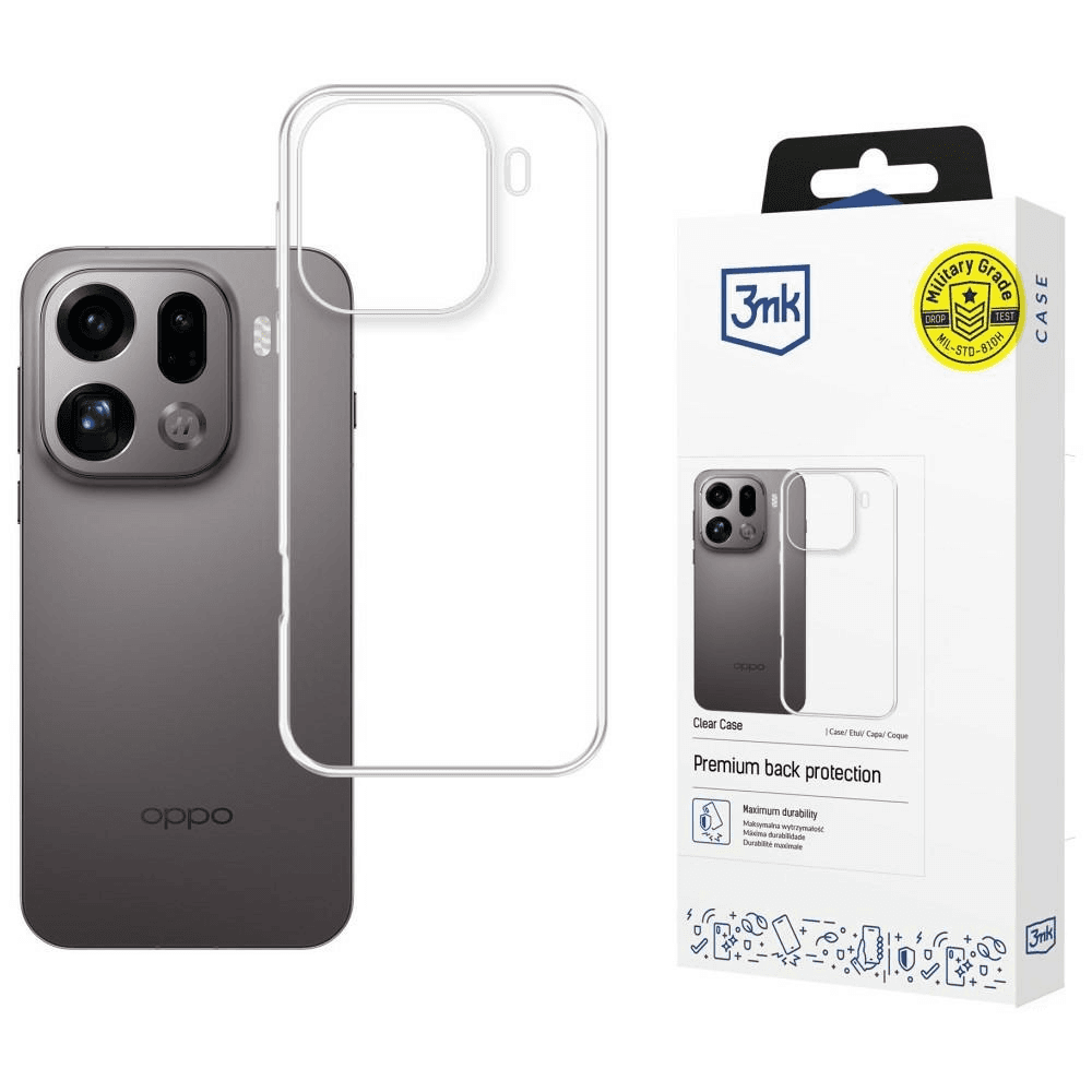 Priehľadné puzdro kryt pre Oppo Find X9 Pro - 3mk Clear Case
