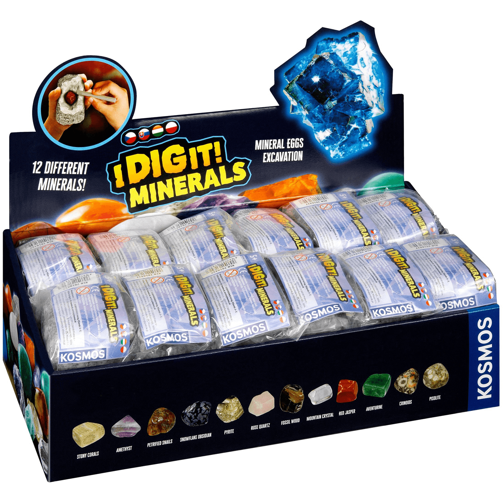 Kosmos I Dig It! Minerals & Fossils - Mini Excavation - Display (24 minis)