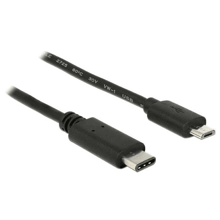 Kábel Delock USB typ C - microUSB typ B 1 m čierny