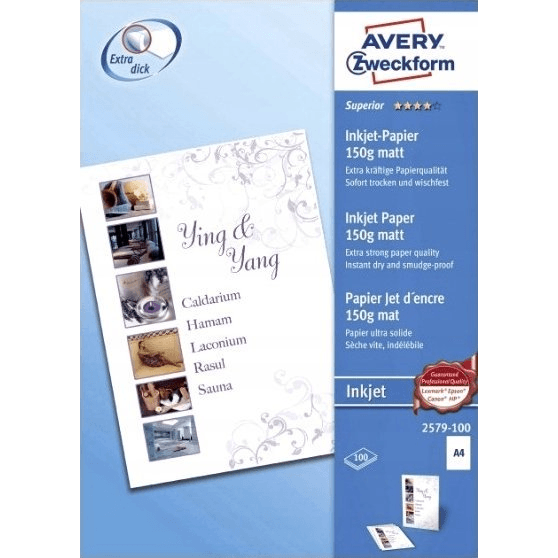 Fotografický papier Avery SUPERIOL 2579 - 100 ks, 150 g/m2, matný