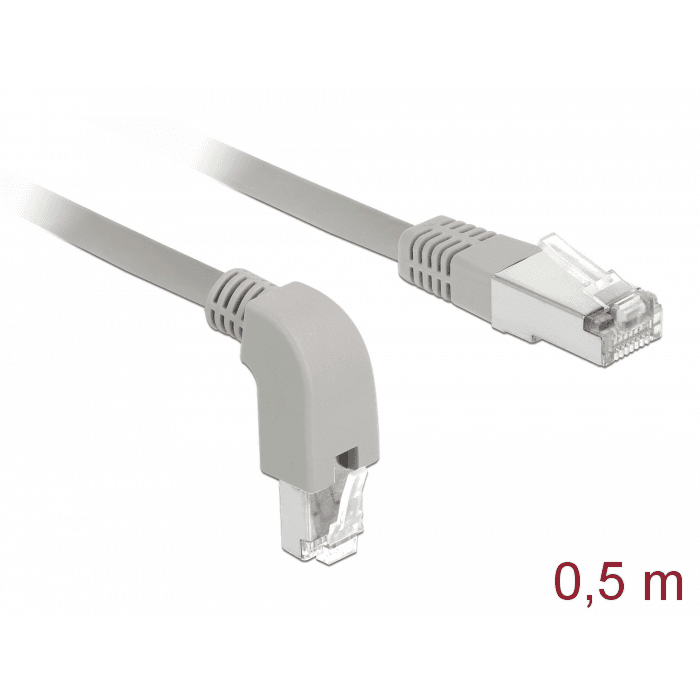 Sieťový kábel RJ45 Cat.5e SF/UTP zahnutý nadol/rovný 0,5 m Delock 85855