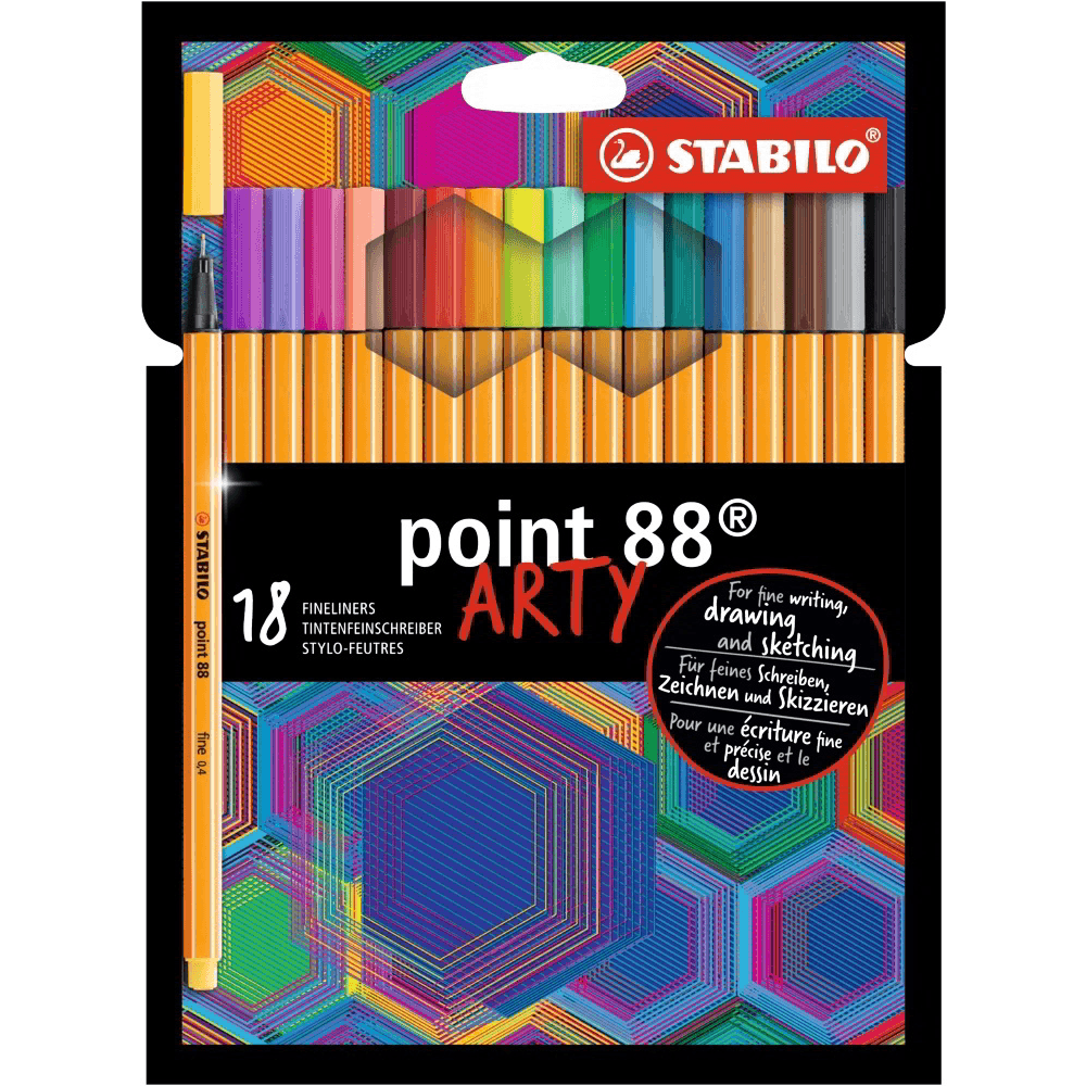 STABILO Point 88 ARTY liner Rôzne farby 18 kusov