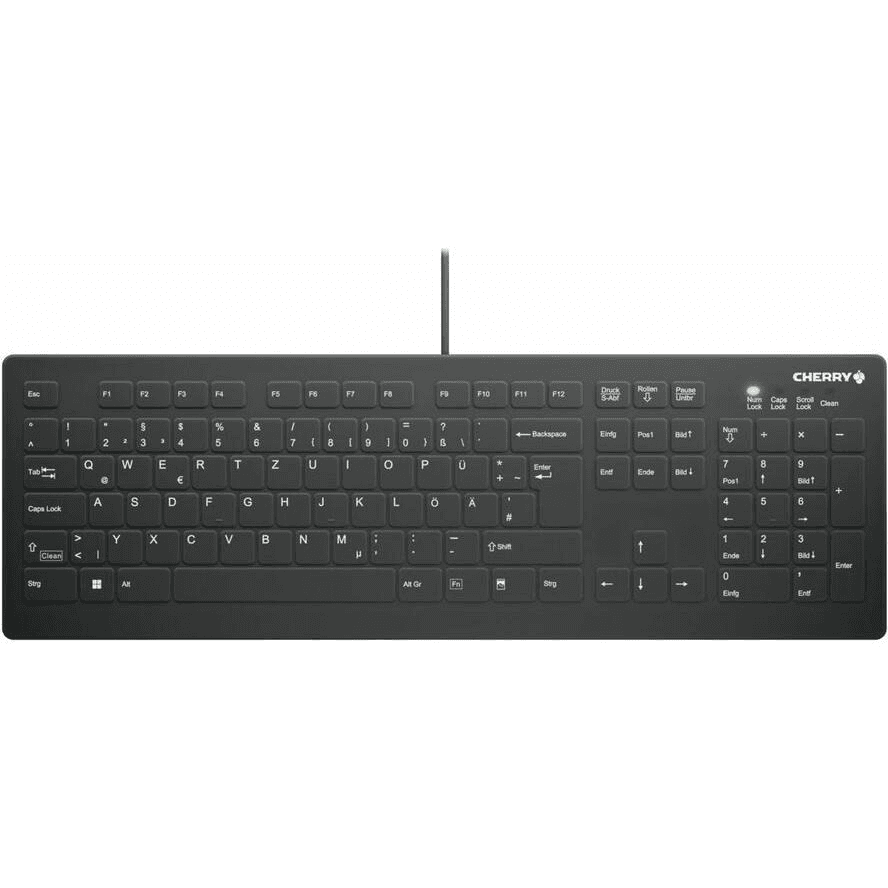 CHERRY AK-C8112 klávesnica Lekárske USB QWERTZ Nemecký Čierna, Biela