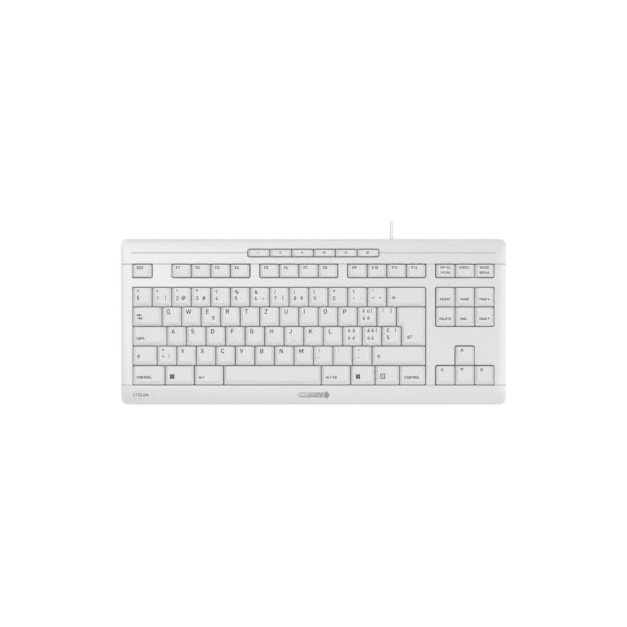 CHERRY STREAM KEYBOARD TKL klávesnica Univerzálne USB QWERTZ Švajčiarsky Biela