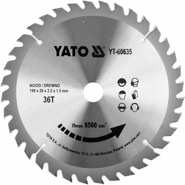 YATO KOTÚČ TCT NA DREVO 190X36TX20MM