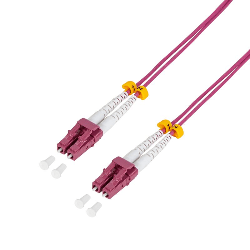 Patchcord optické LogiLink optické vlákno OM4 LC-LC 2.0m fialové