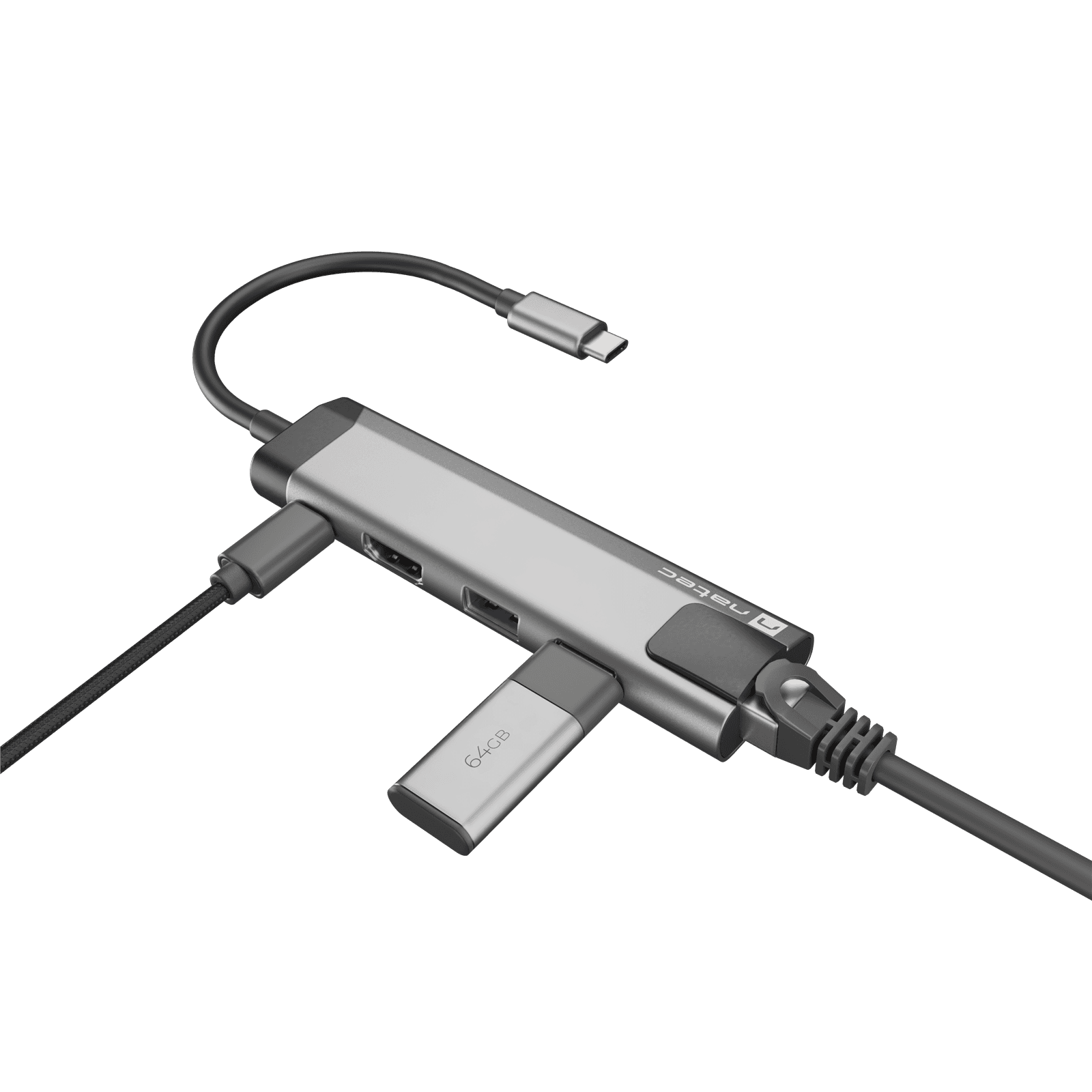 Natec Dokovacia stanica Multi Port Fowler Go USB-C - Hub 2x USB 3.0