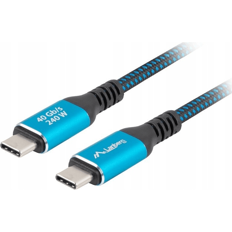 Lanberg USB-C kábel USB4 PD 3.0 240W 8K 60Hz 40 Gb/s čipom Cu, 2m