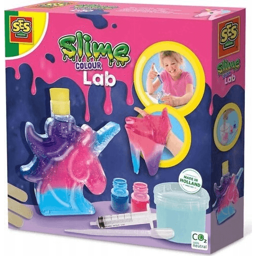 SES Creative Slime - kleuren lab – Spelen met slijm - Unicorn - Meng je eigen kleuren slijm - Goed uitwasbaar – STEM speelgoed – Experimenteren met slijm