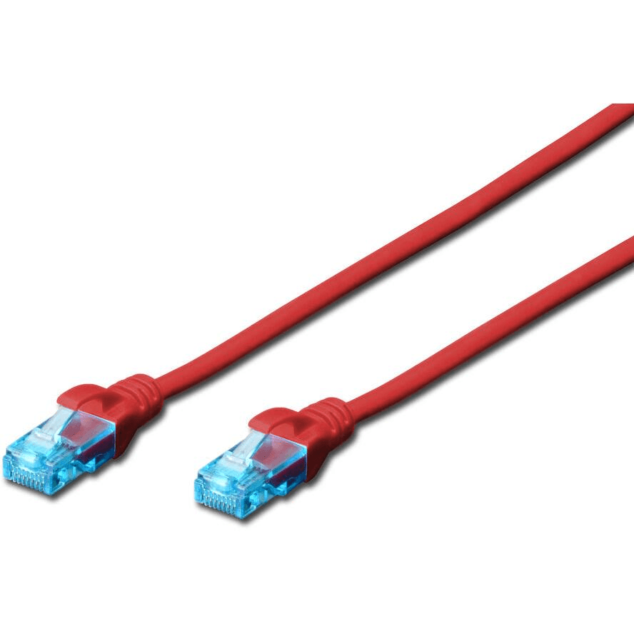 Patchcord Digitus U/UTP 5e RJ45 / RJ45 2 m červená