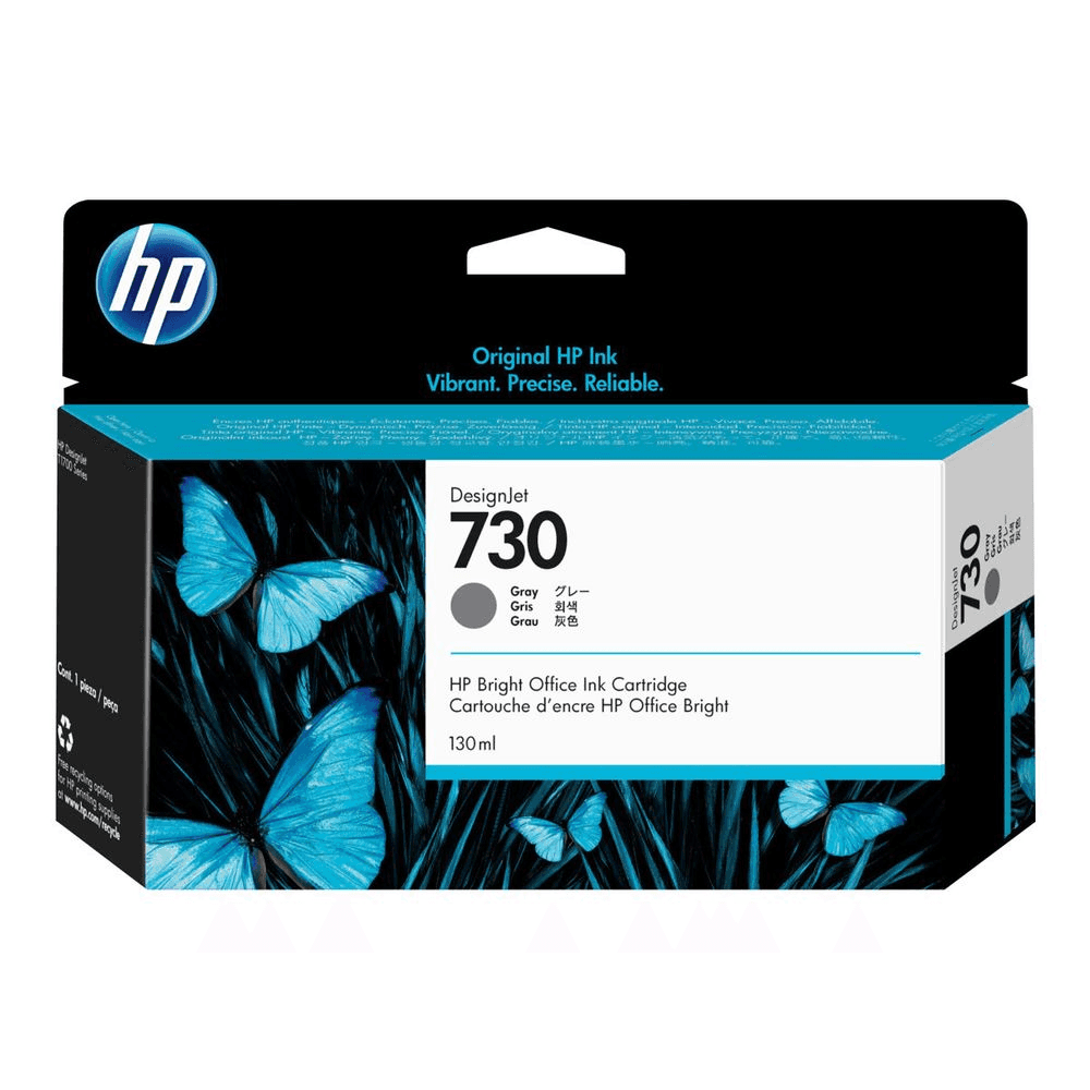 HP 730 130-ml Gray DesignJet Ink Cartridge atramentová náplň 1 kusov Originál Štandardná výťažnosť Šedá
