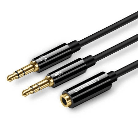 Ugreen 20898 audio kábel 0,2 m 2 x 3.5mm 3.5mm Čierna