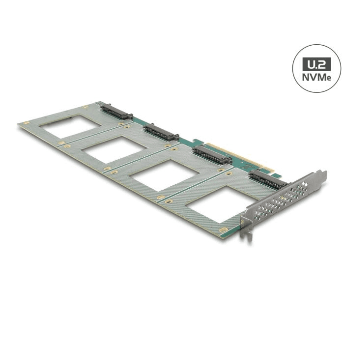 PCI Express 4.0 x16 karta na 4x U.2 NVMe SFF-8639, podpora bifurkácie